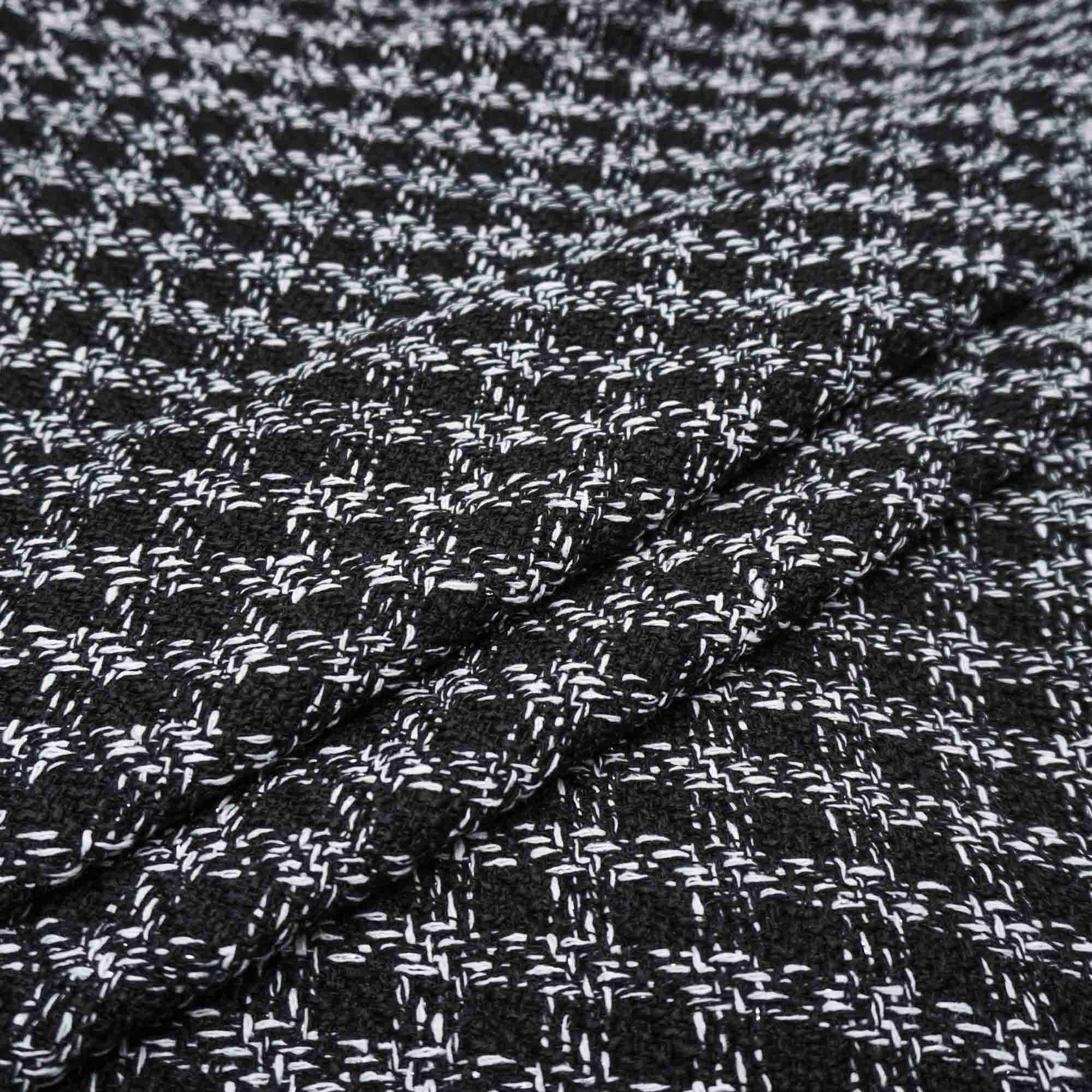 Tecido tweed preto/branco