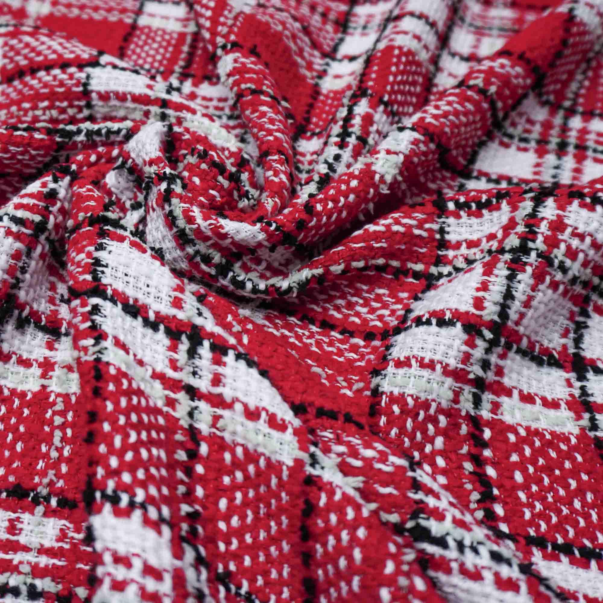 Tecido tweed vermelho