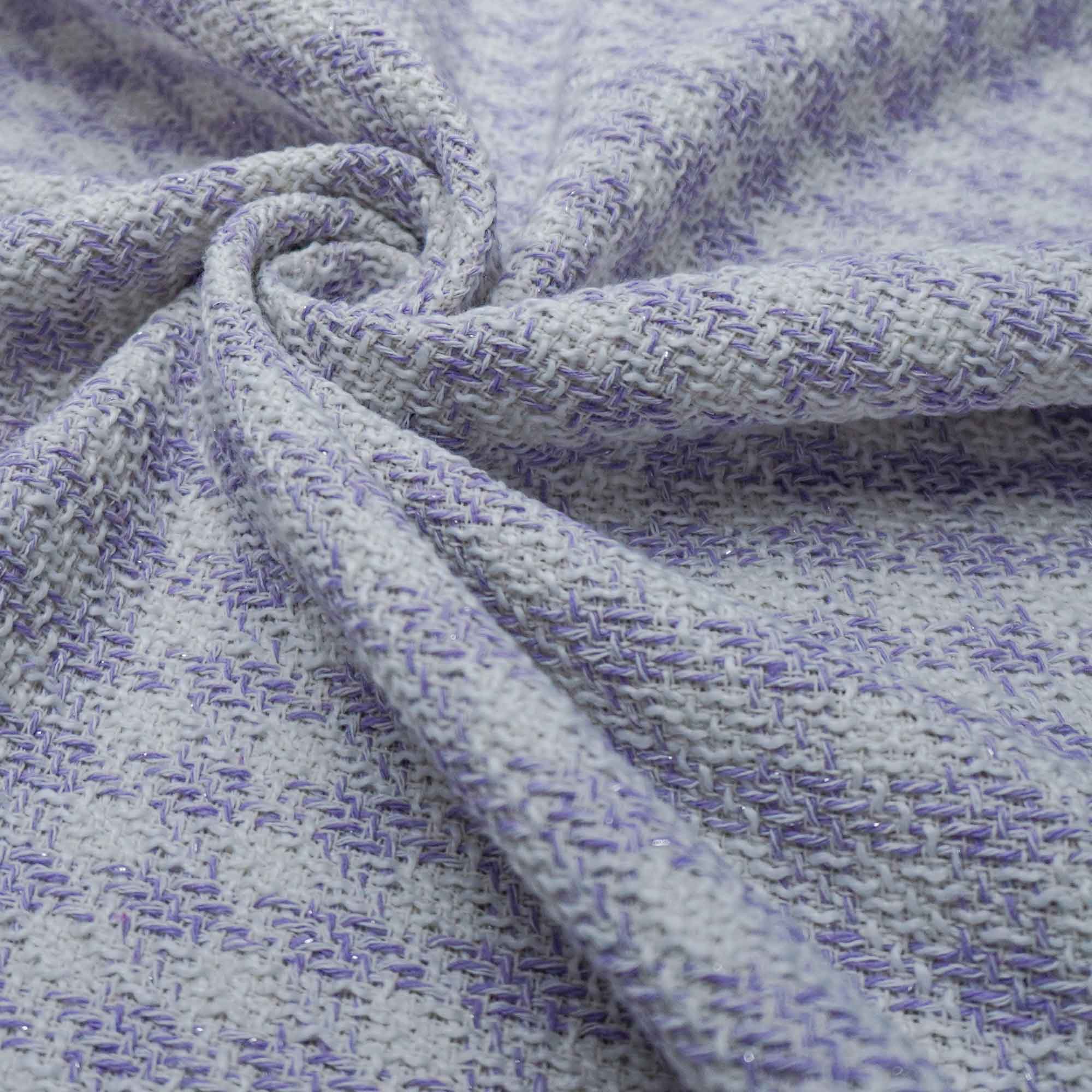Tecido tweed lilás/branco