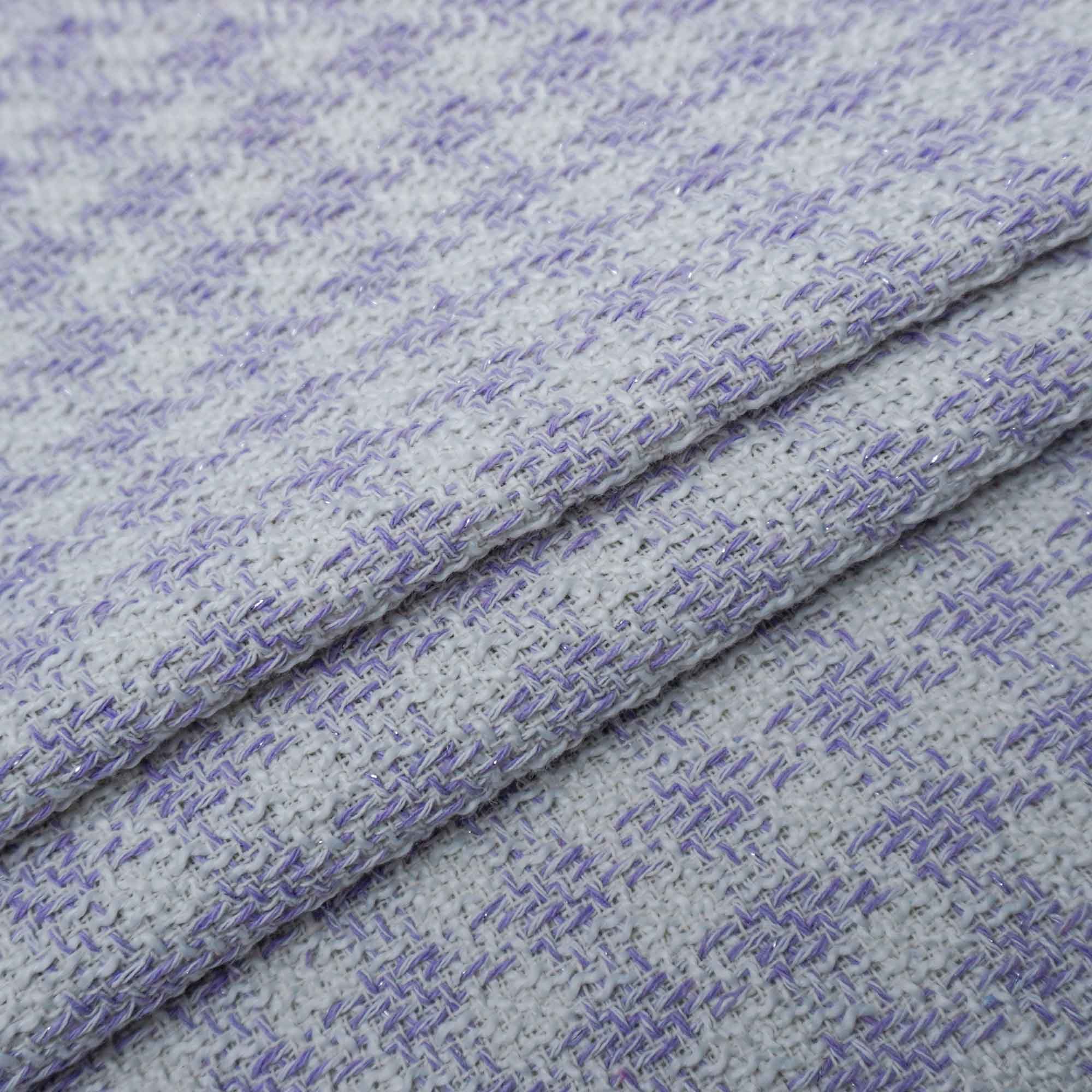 Tecido tweed lilás/branco