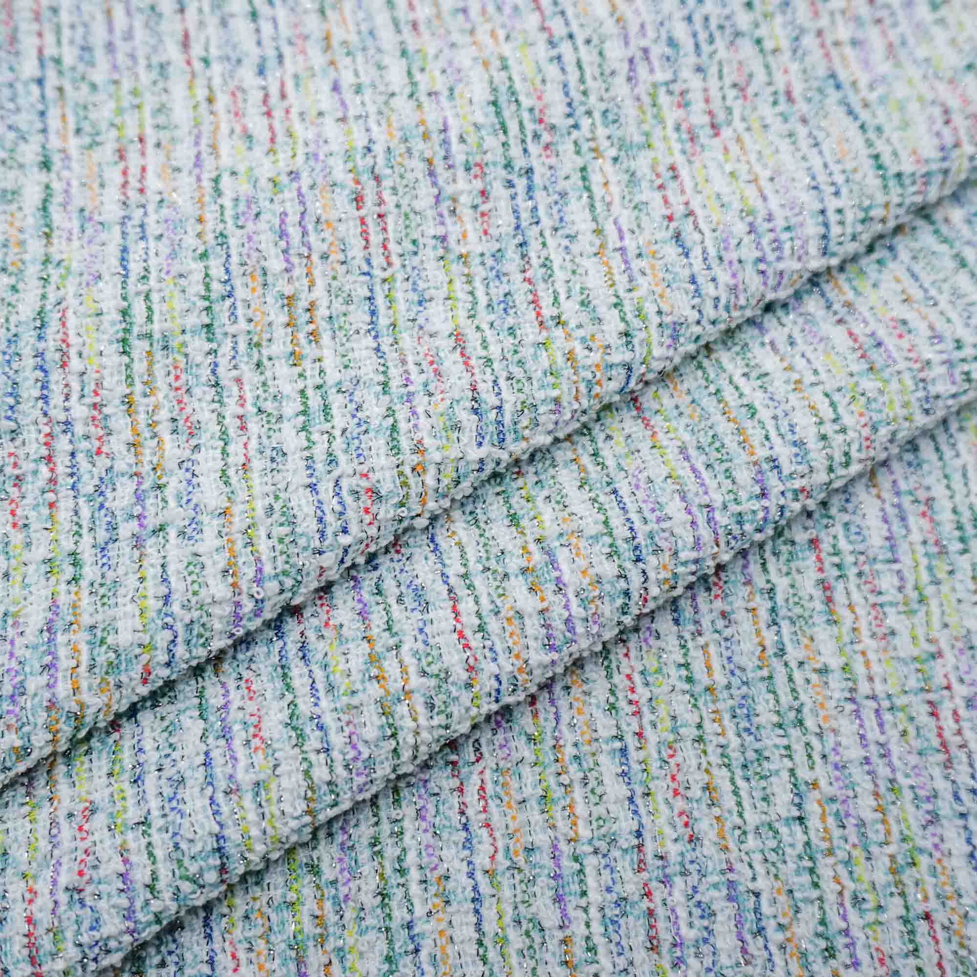 Tecido tweed malha multicolor