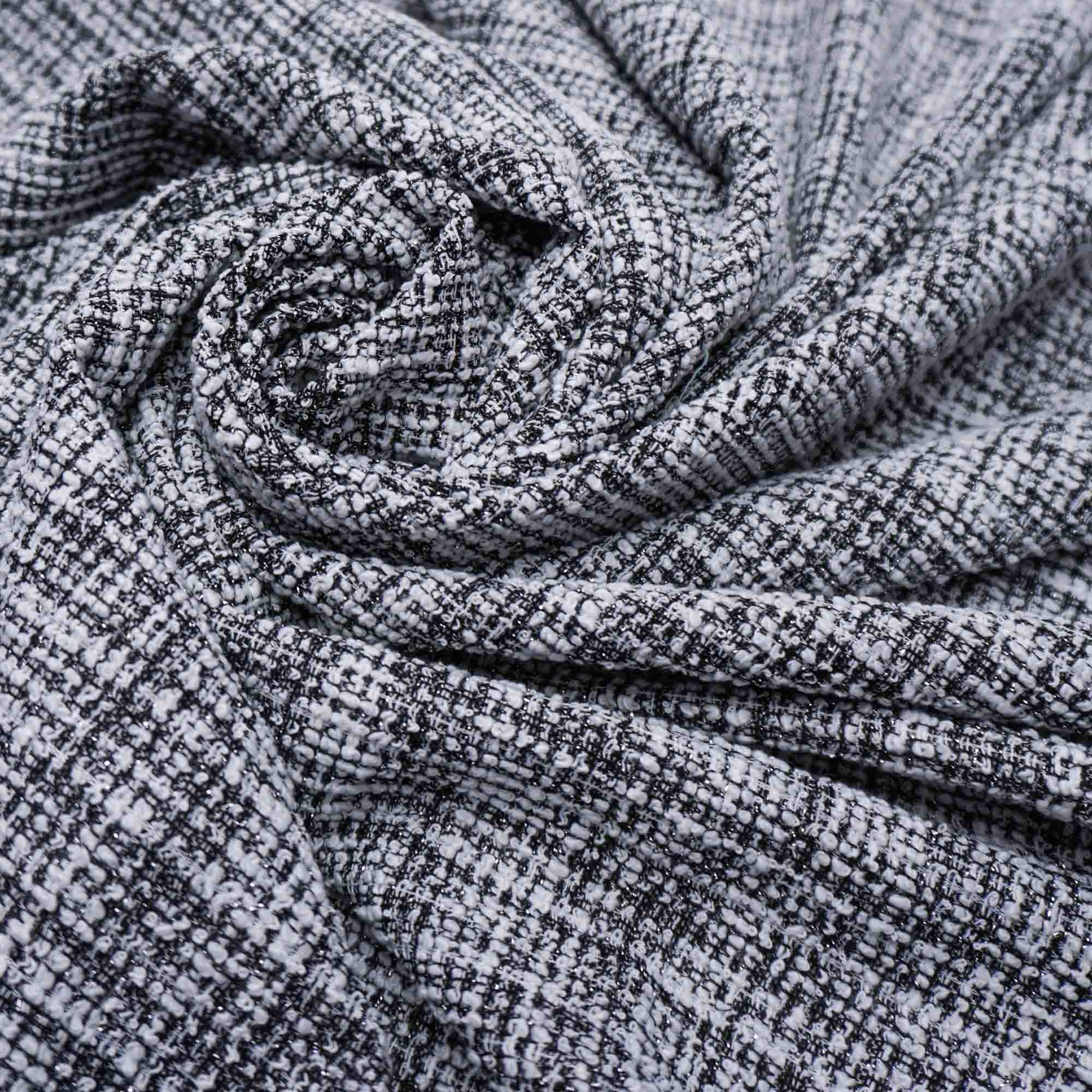 Tecido tweed malha preto