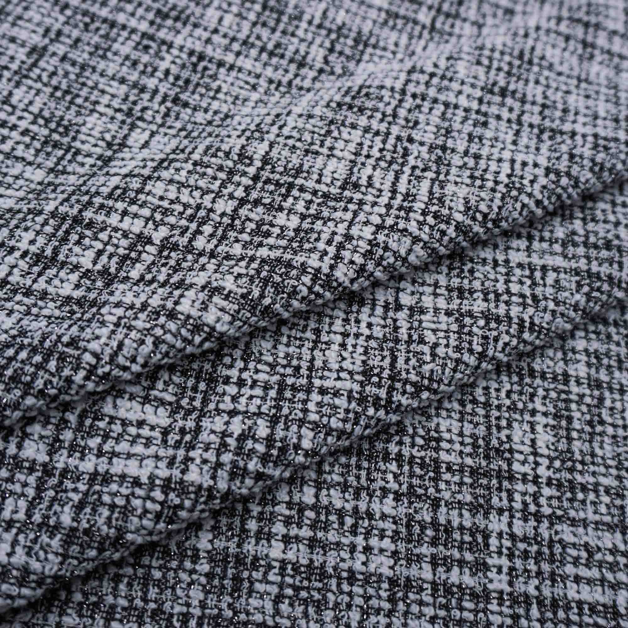 Tecido tweed malha preto