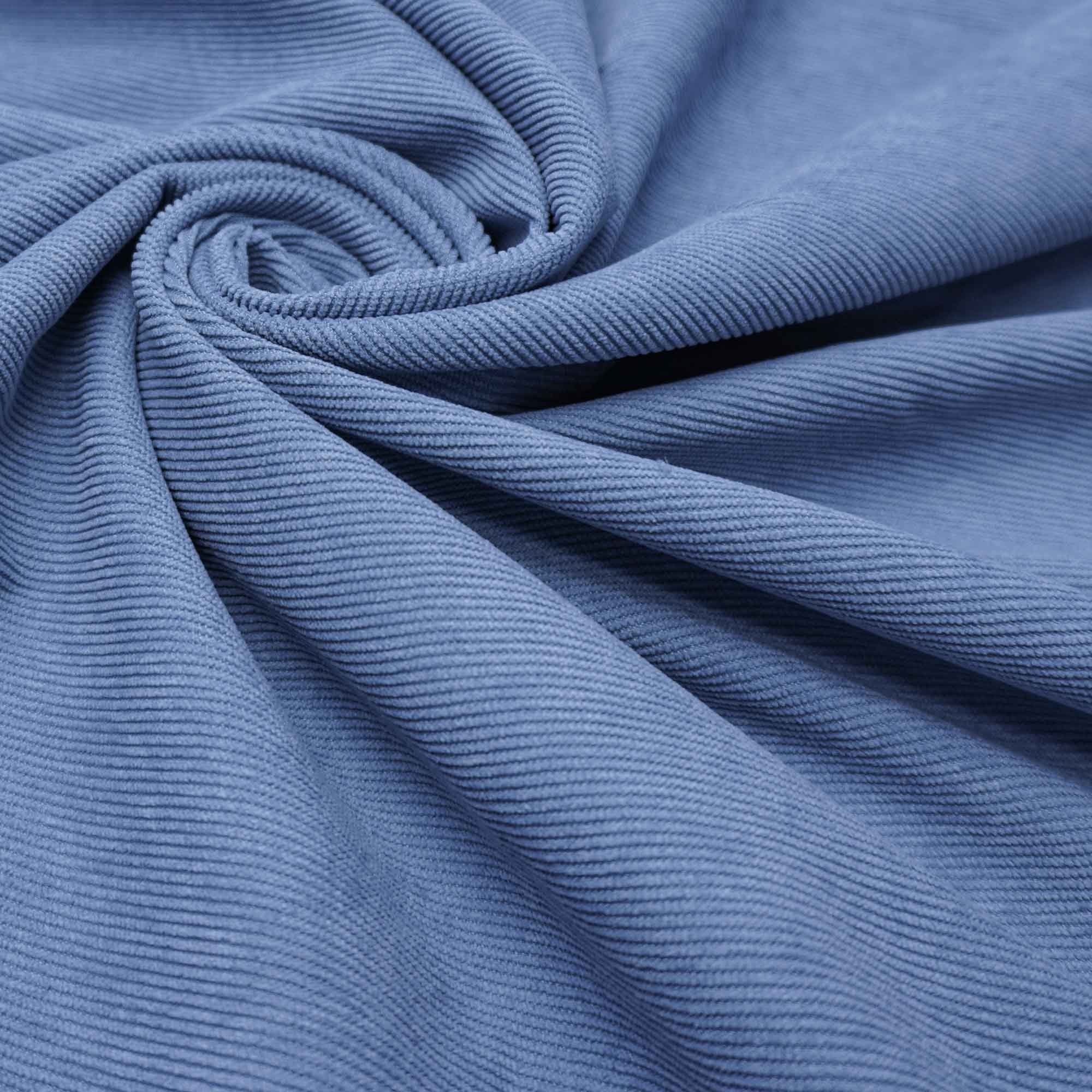 Tecido veludo cotelê com elastano azul serenity