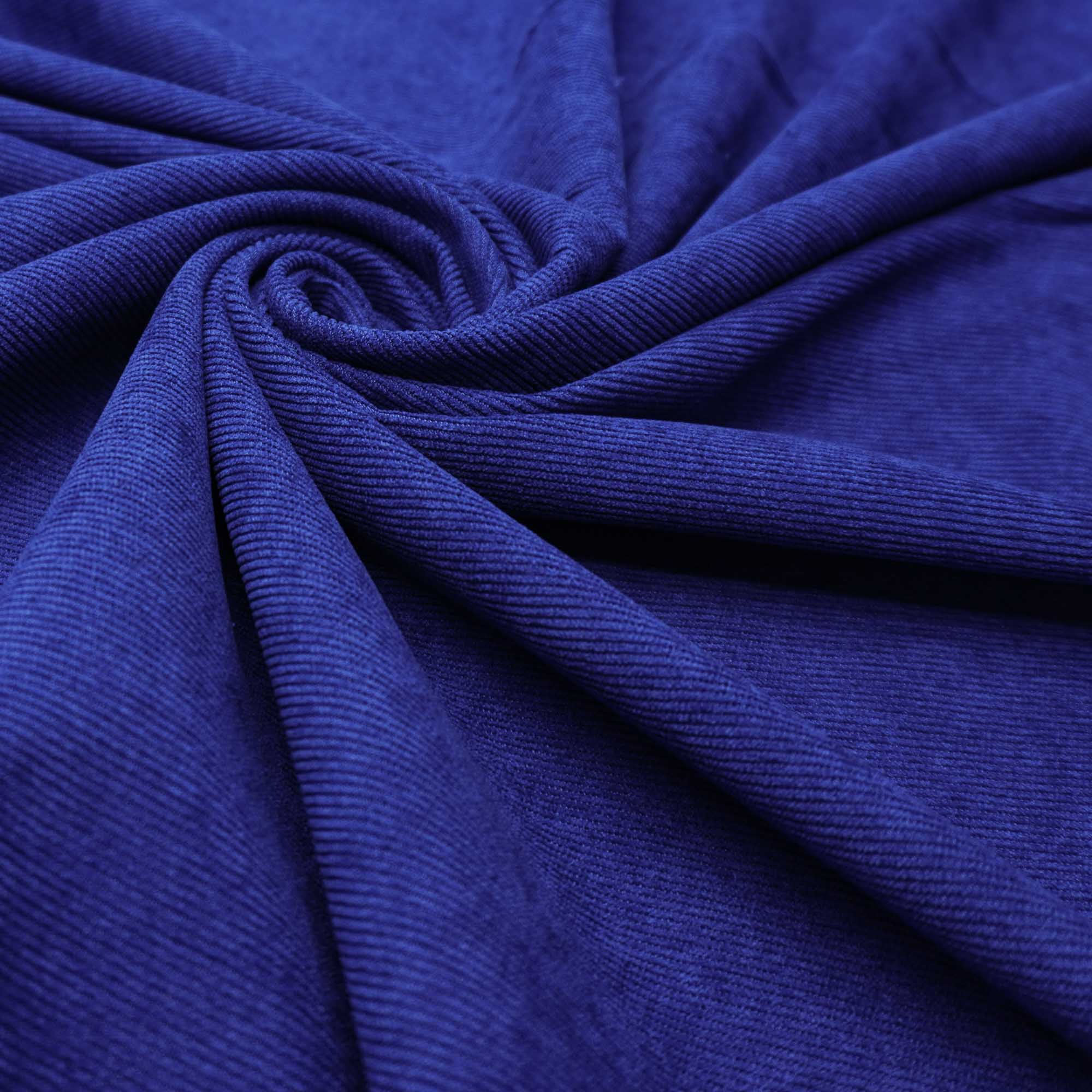 Tecido veludo cotelê com elastano azul royal