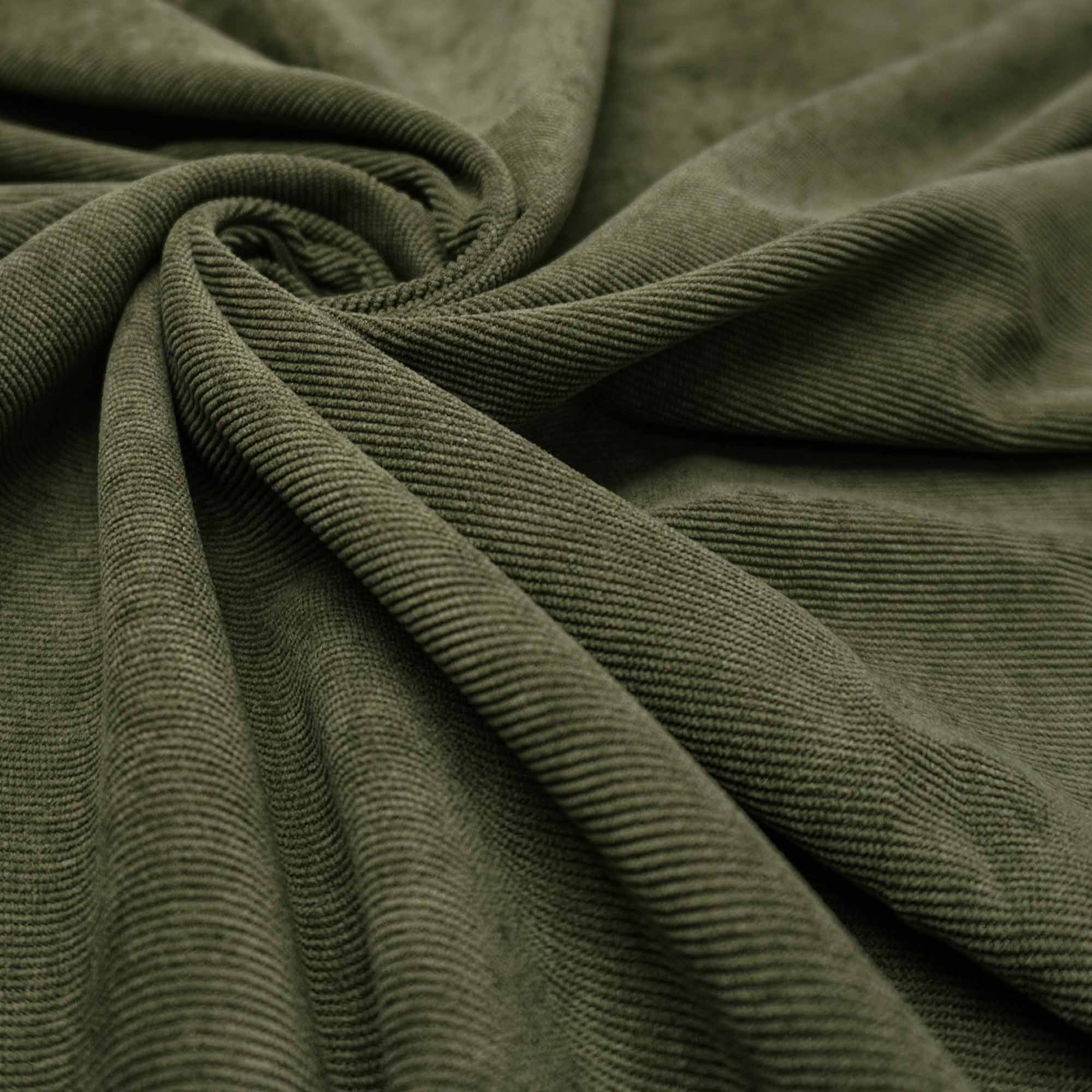 Tecido veludo cotelê com elastano verde oliva