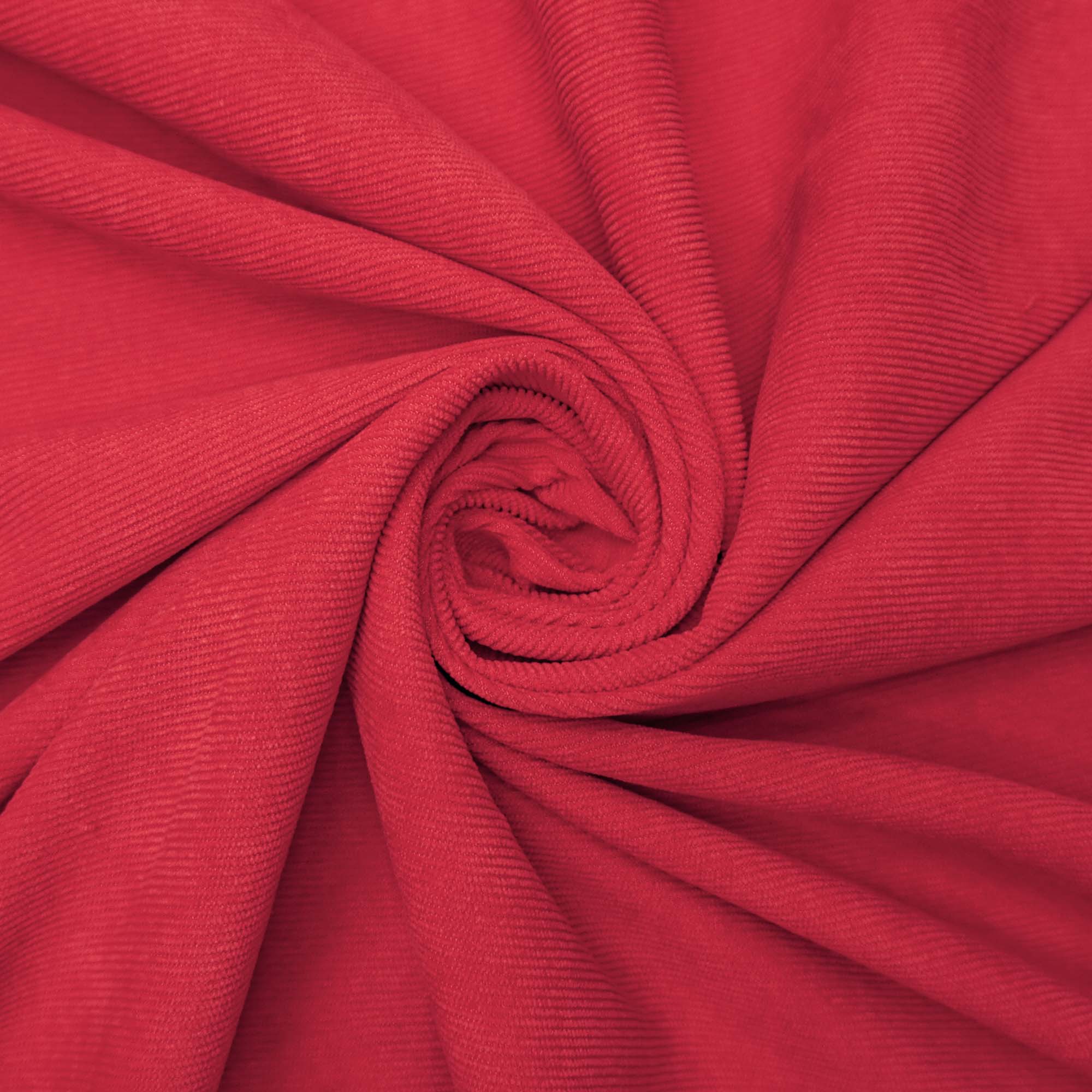 Tecido veludo cotelê com elastano vermelho