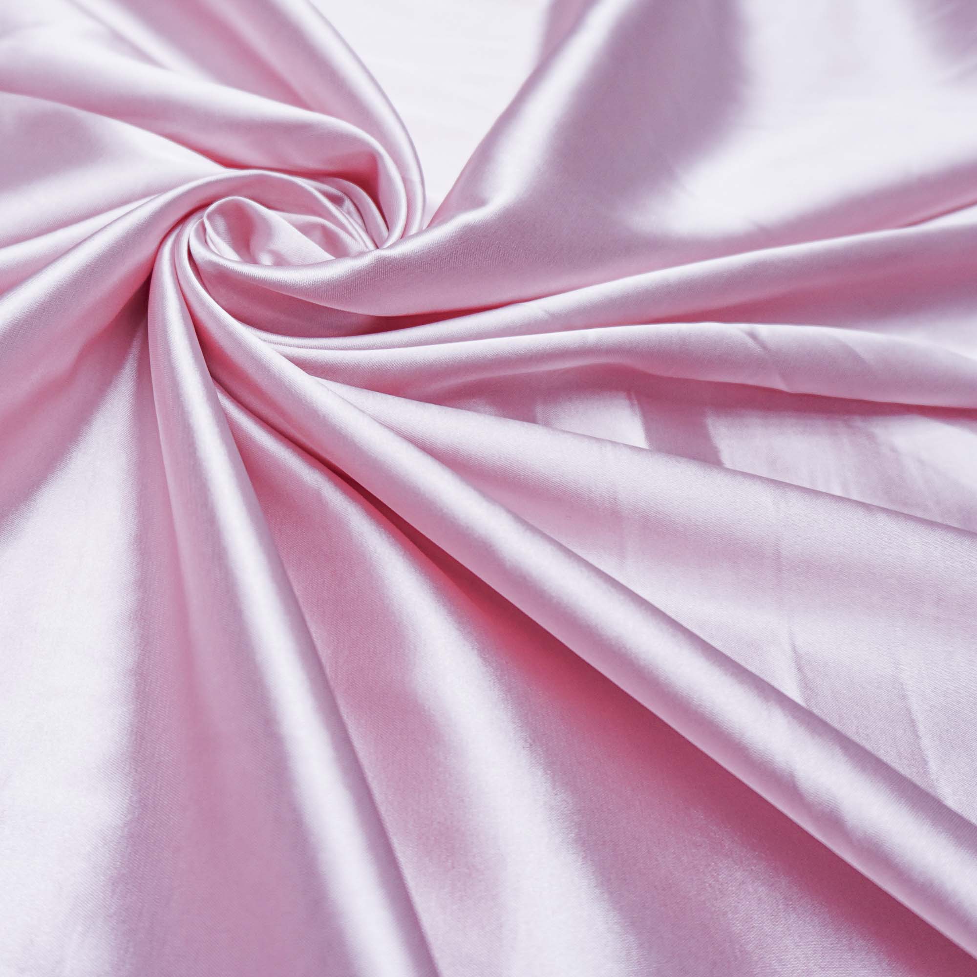 Tecido cetim toque de seda com elastano rosa bebê