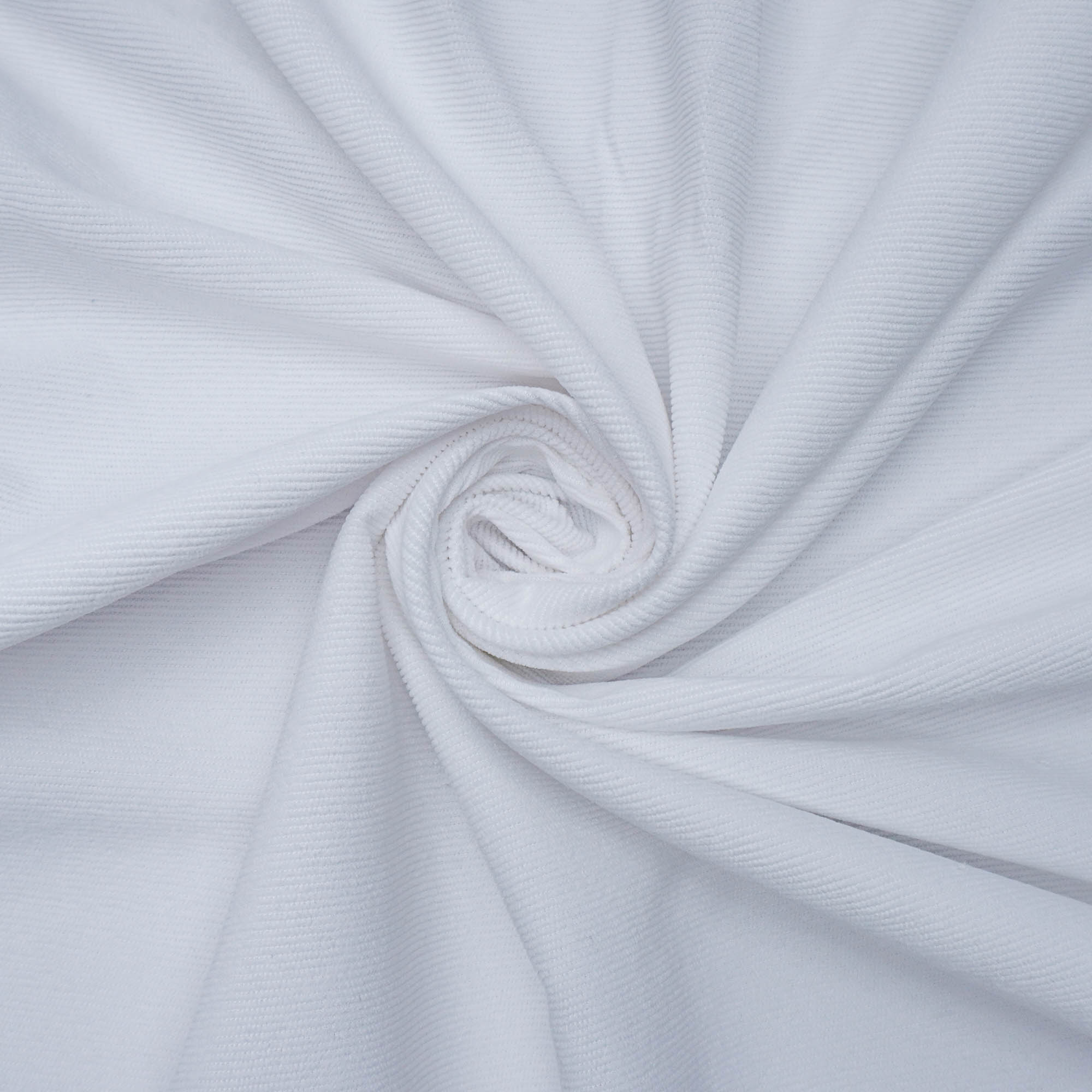 Tecido veludo cotelê com elastano branco