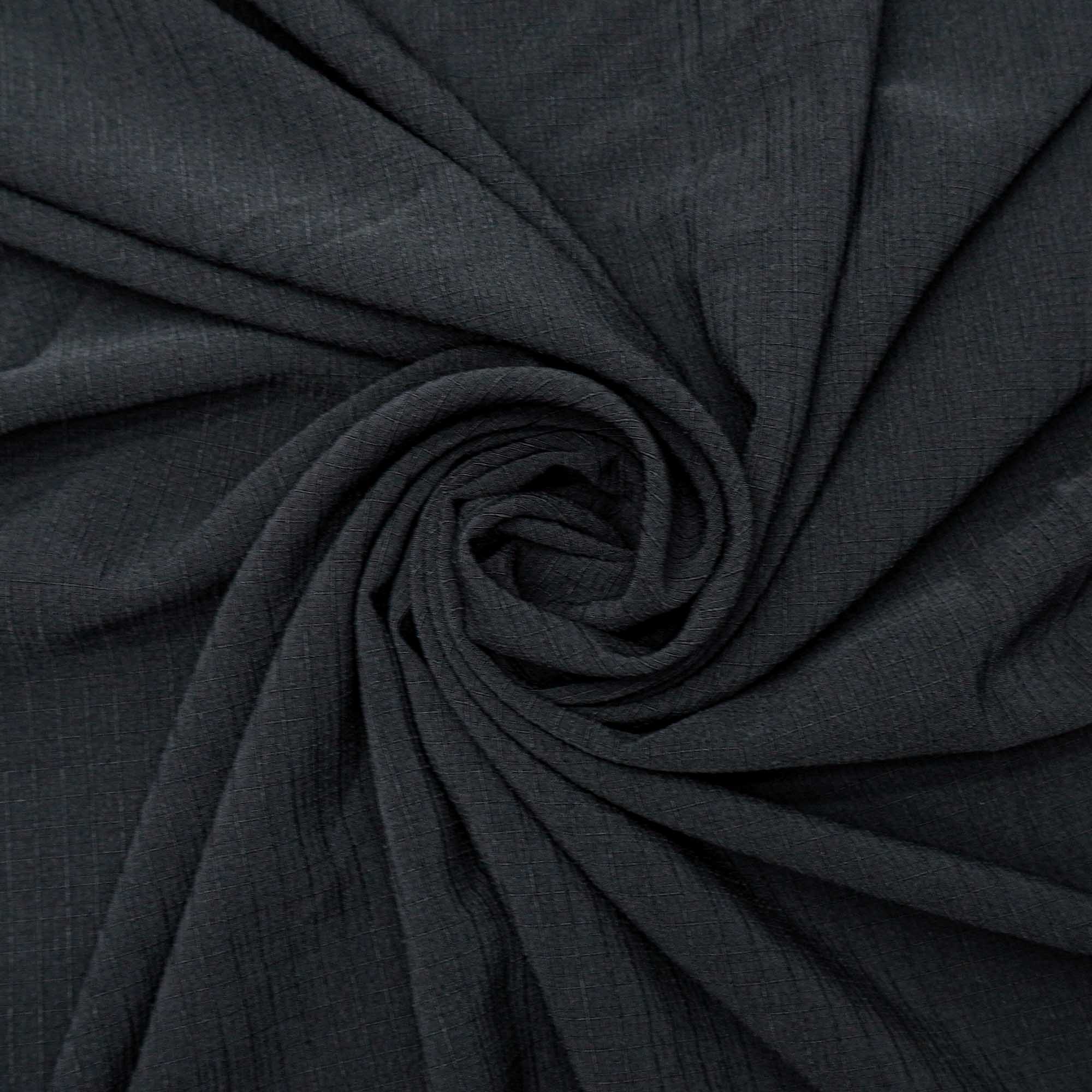Tecido poliester com textura de linho preto