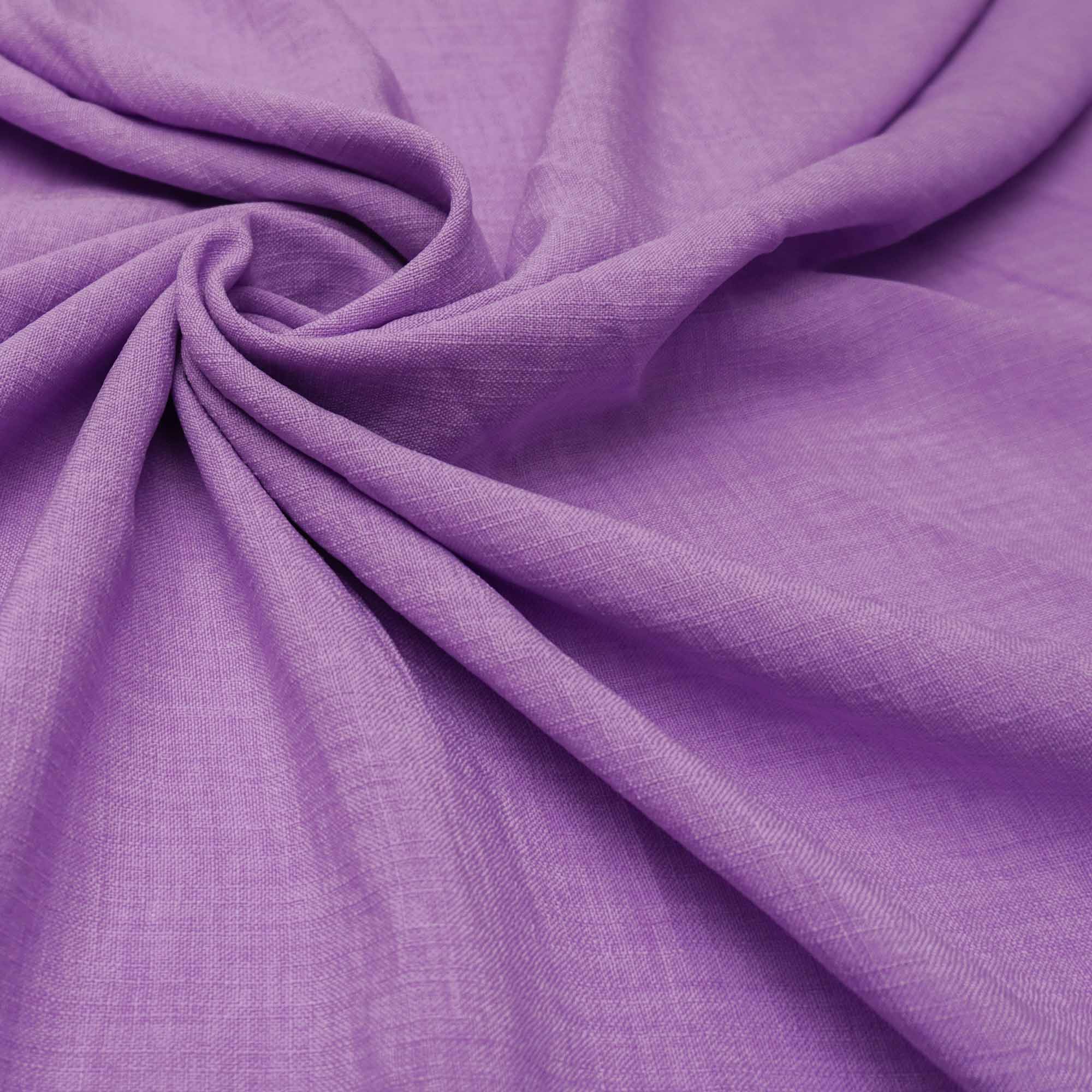 Tecido poliester com textura de linho lilás