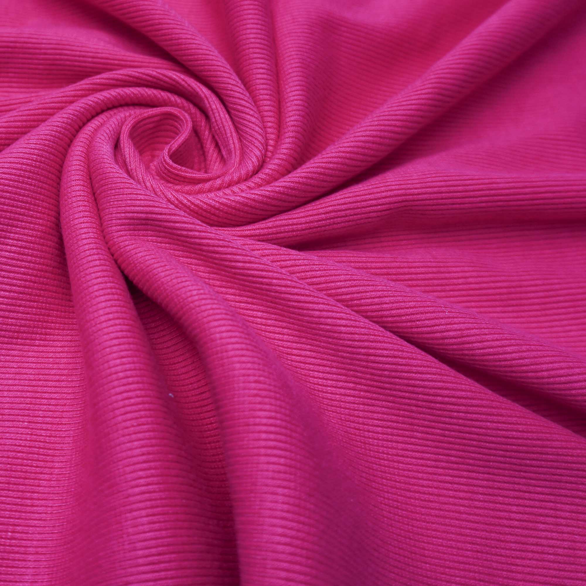 Tecido ribana (malha) rosa chiclete