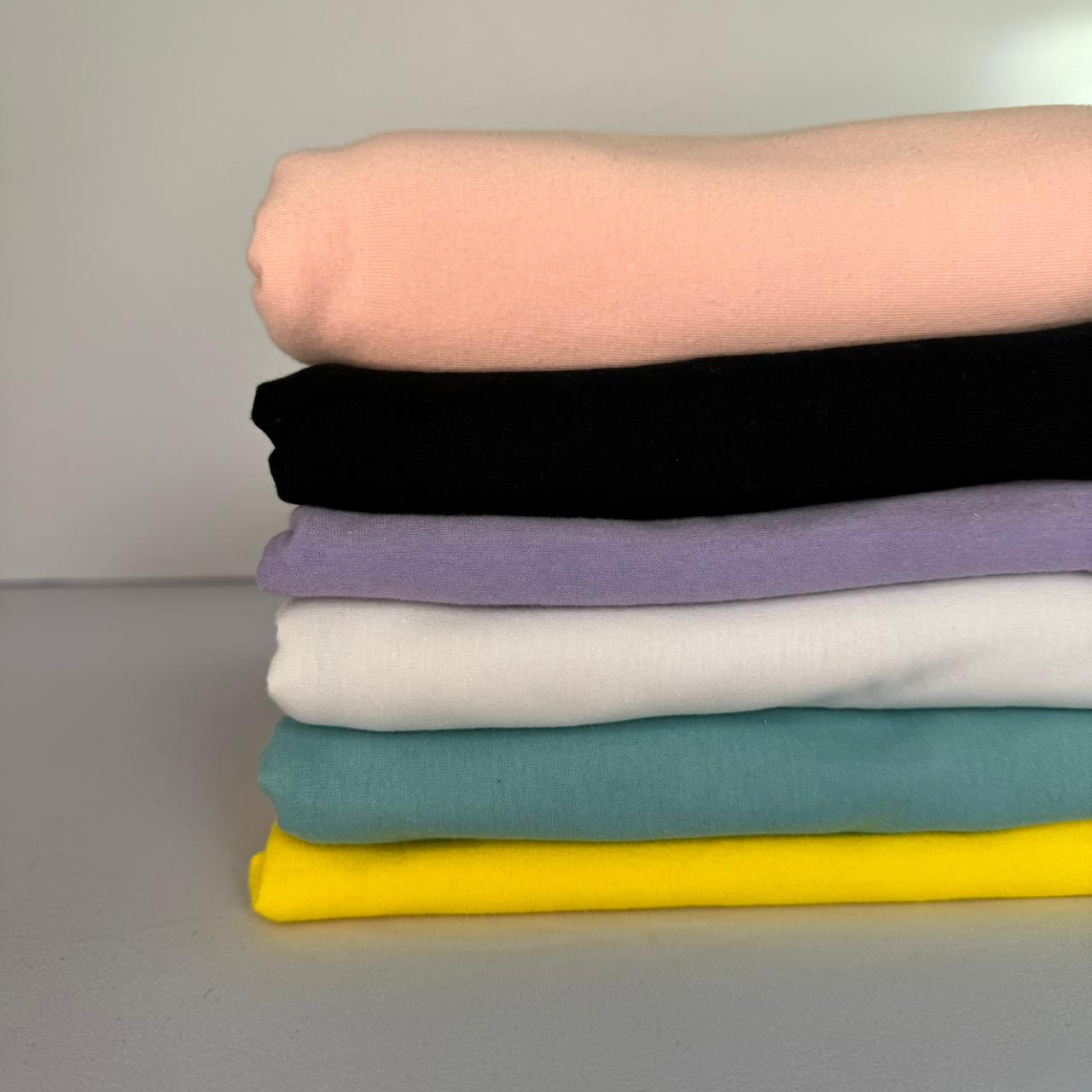 Tecido malha cotton 6 cores kit com 3,78 kg aprox. 10,77 m