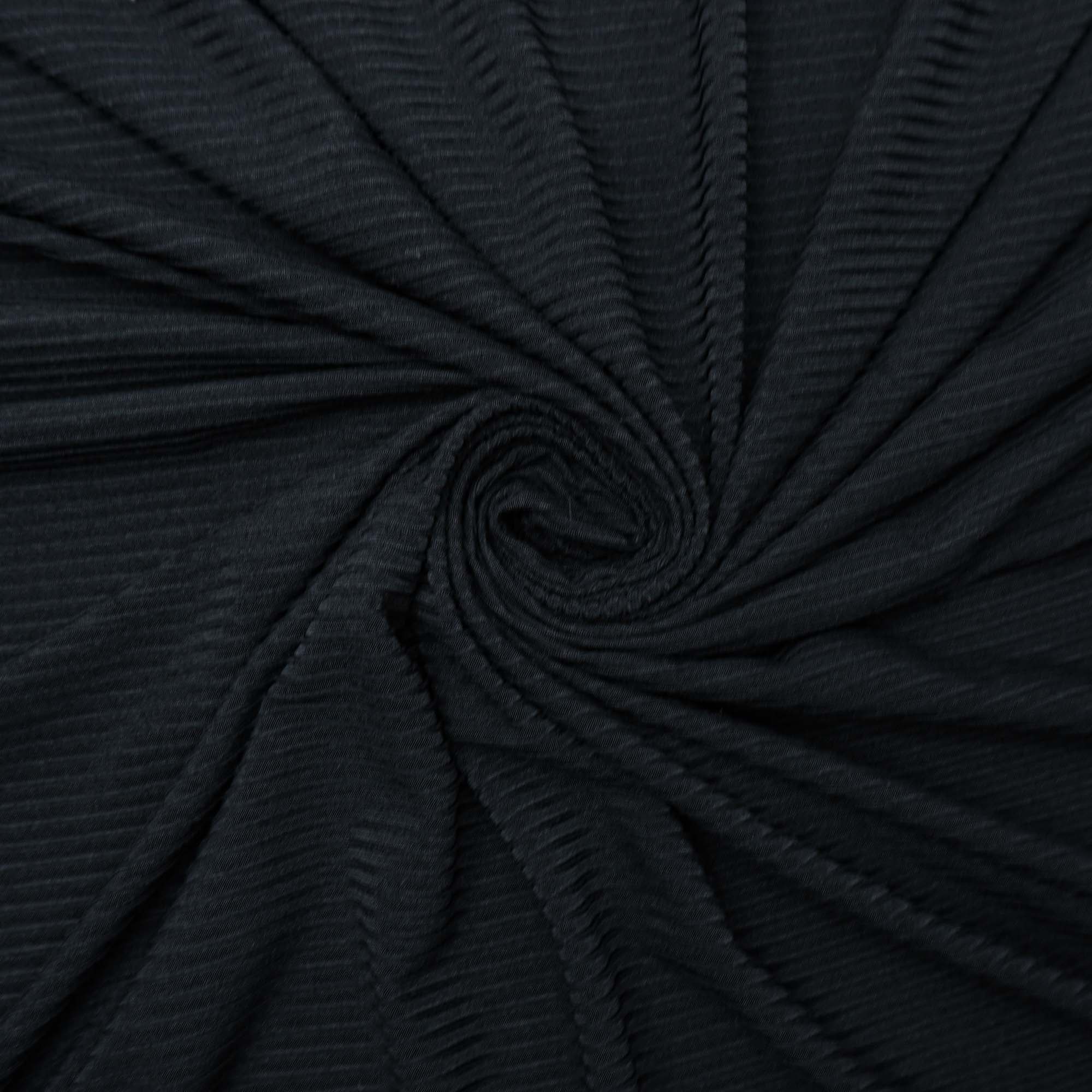 Tecido malha canelada preto