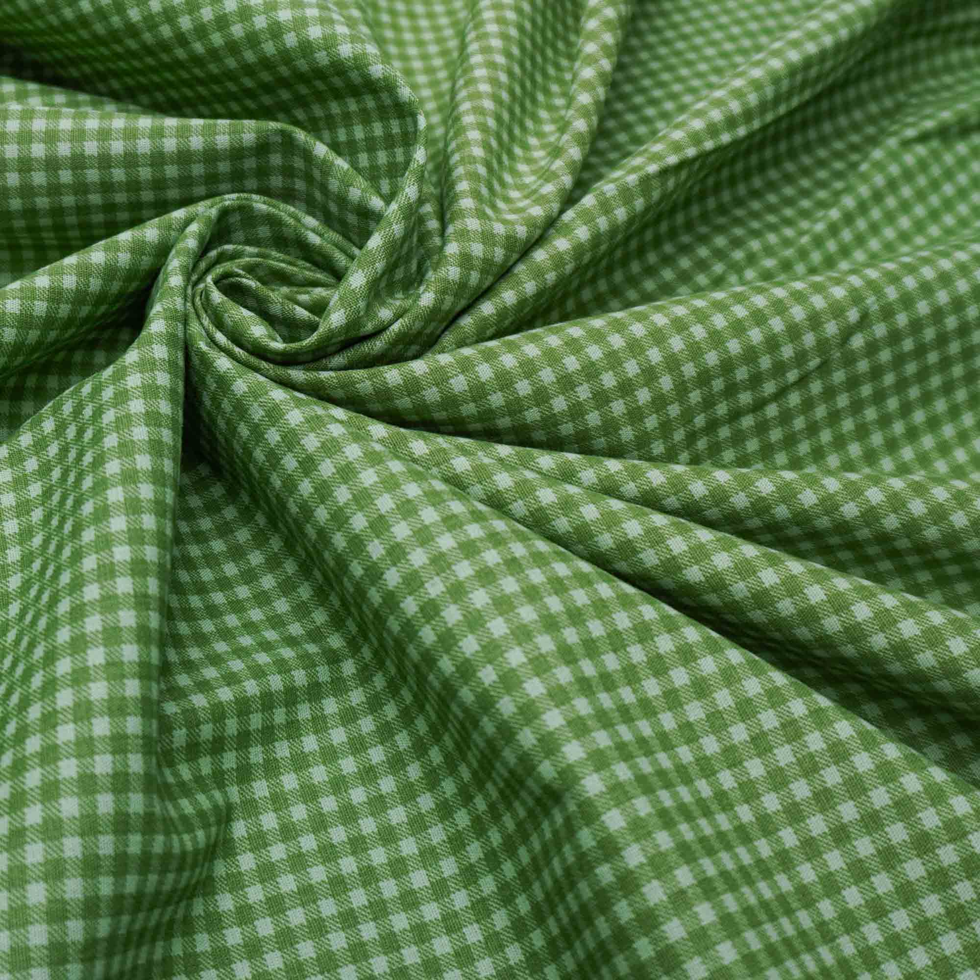 Tecido tricoline estampado xadrez verde