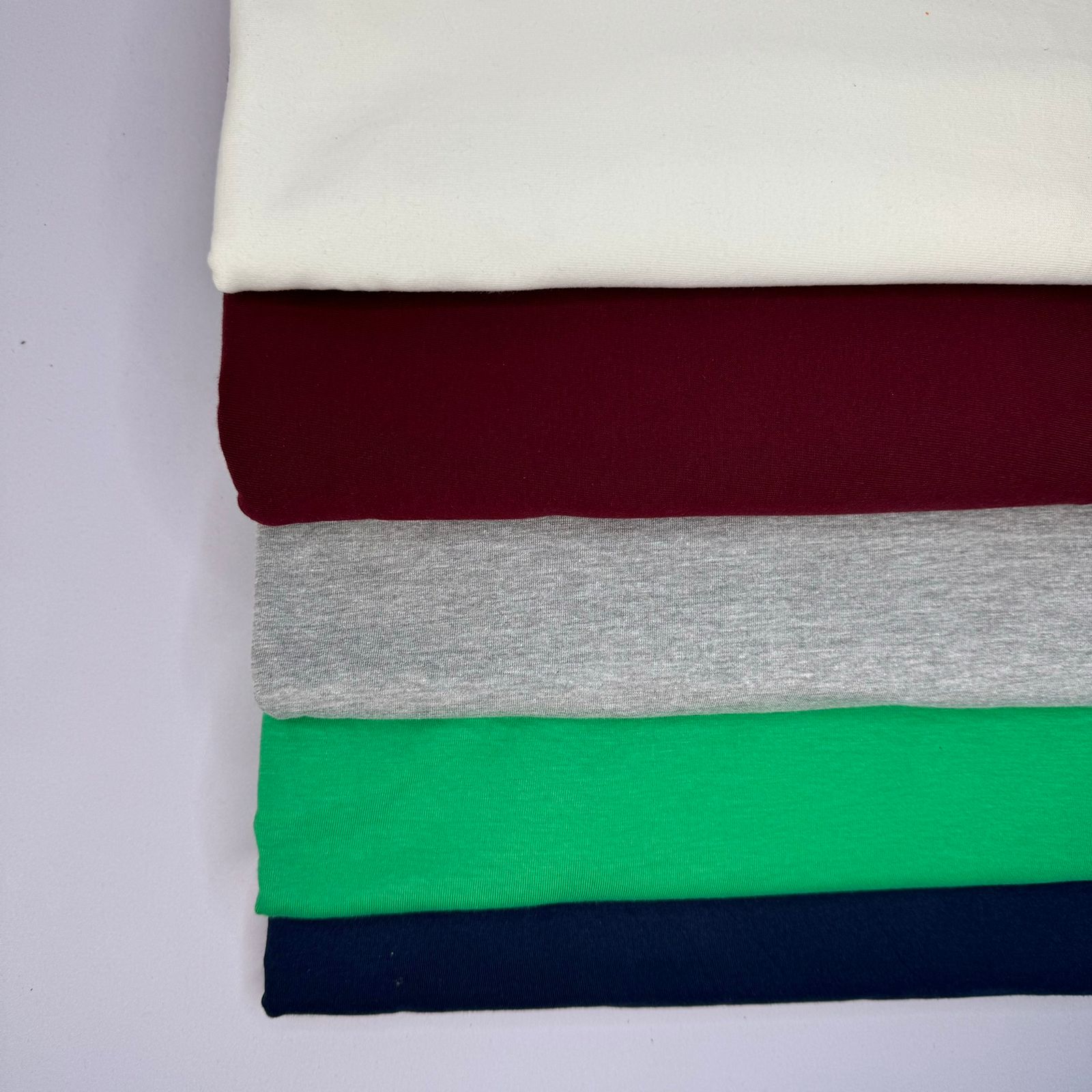 Tecido malha algodão 5 cores 100% algodão kit com 3,18 kg aprox. 10,81 m