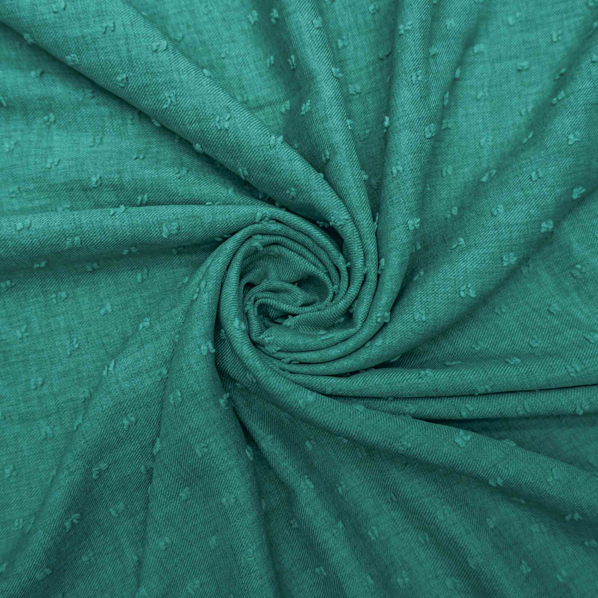 Tecido poliester com textura de linho pipoquinha verde turquesa claro