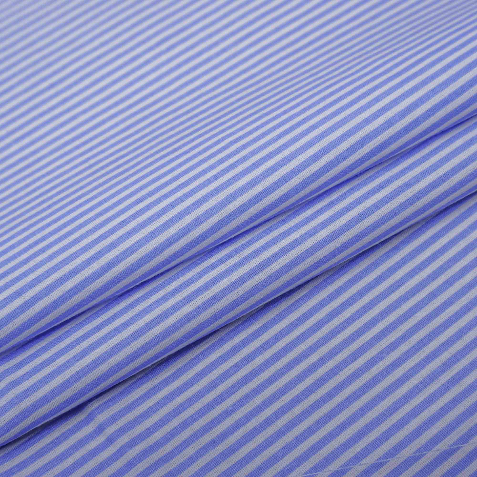 Tecido tricoline estampado listrado azul serenity/branco