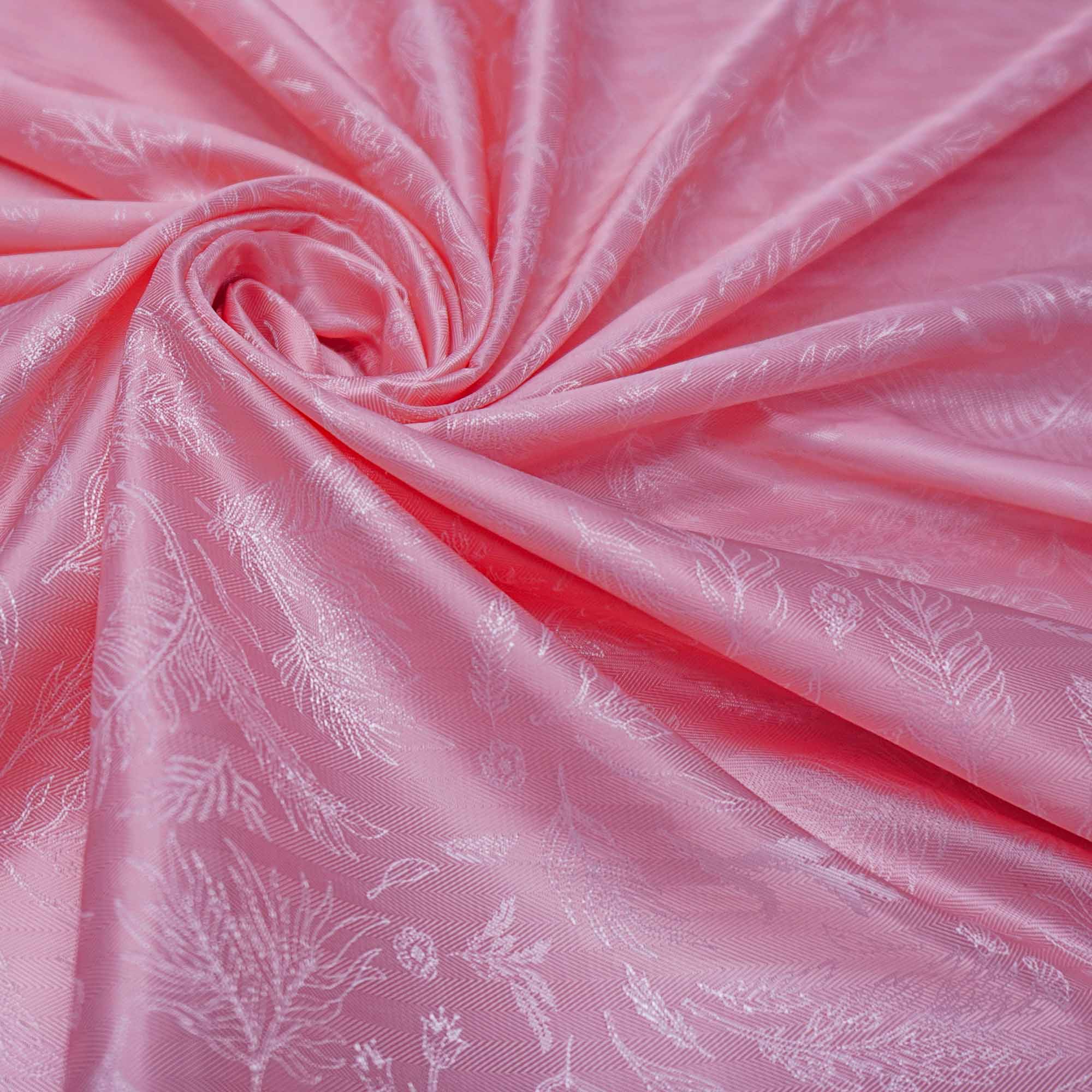 Tecido forro maquinetado estampa floral rosa bebê