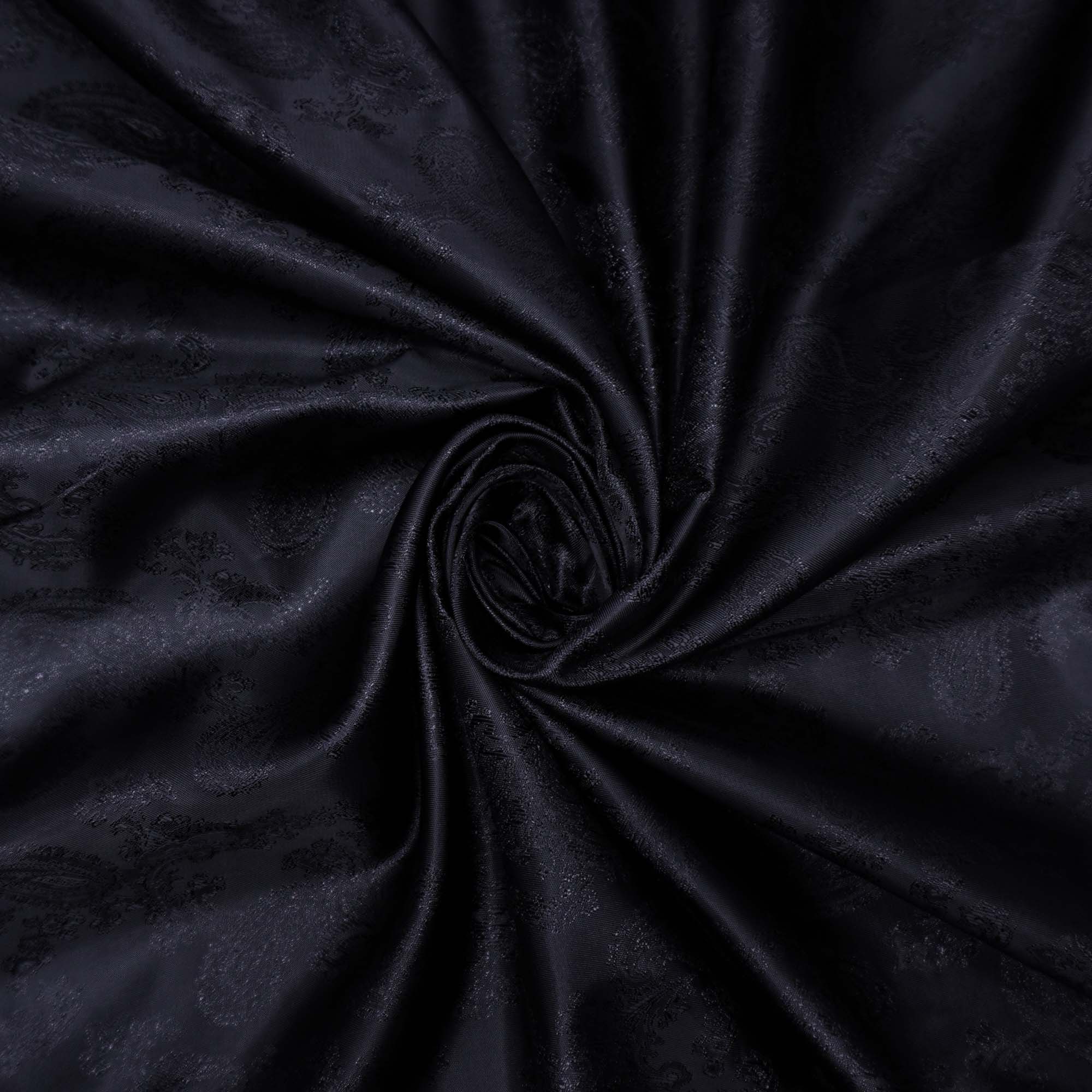 Tecido forro maquinetado arabesco preto