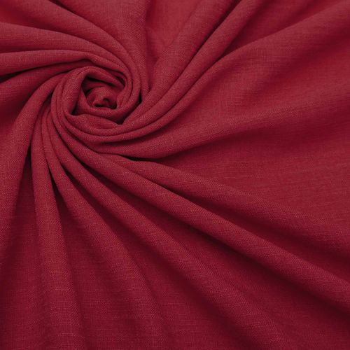 Tecido poliester com textura de linho vermelho