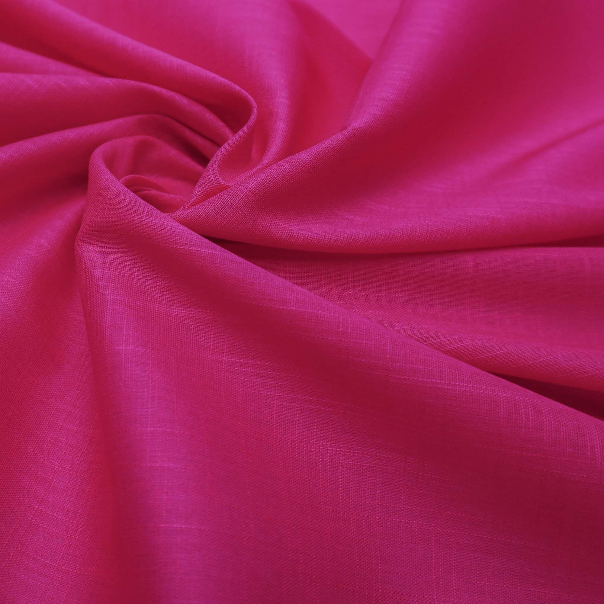 Tecido cambraia de algodão com textura de linho pink