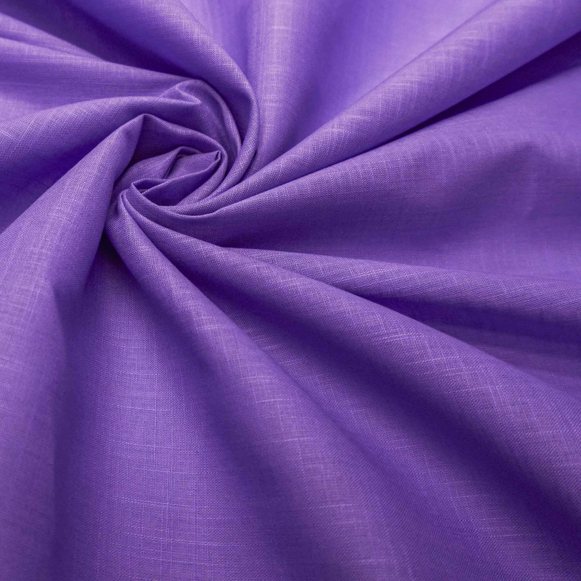 Tecido cambraia de algodão com textura de linho lilás
