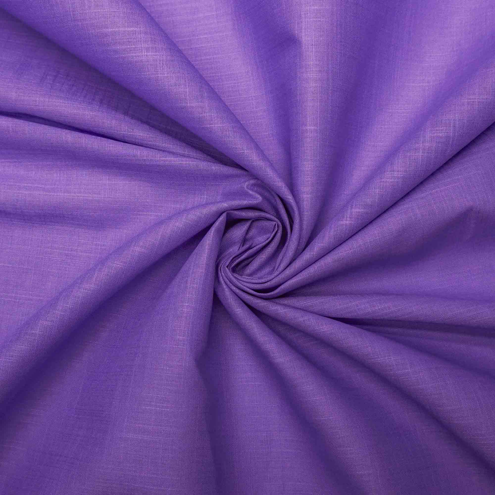 Tecido cambraia de algodão com textura de linho lilás