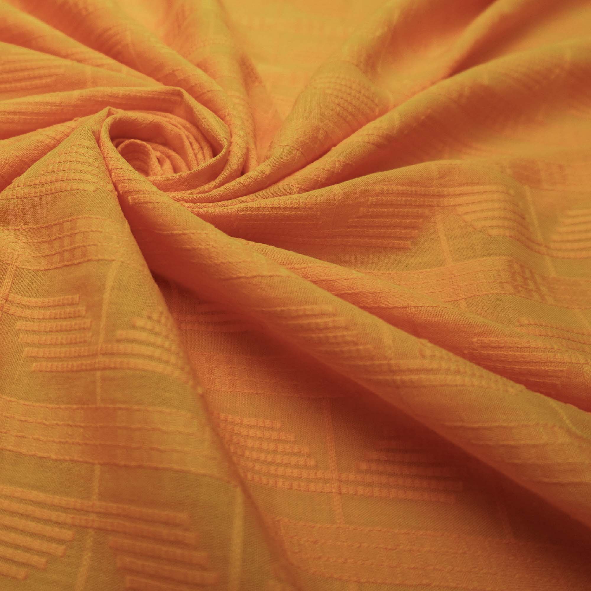Tecido 100% algodão jacquard trabalhado laranja