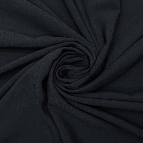 Tecido crepe poly span preto und 80cm x 150cm