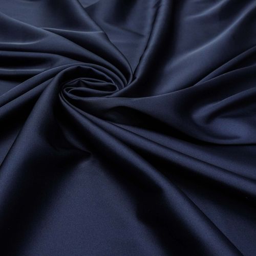 Tecido crepe lorraine satin azul marinho