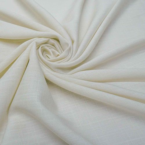 Tecido viscose com trama de linho off white