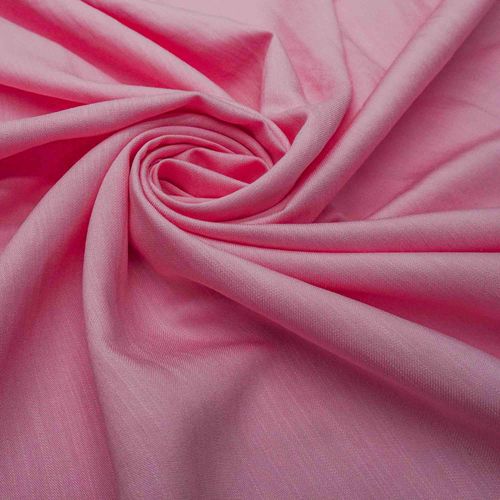 Tecido viscose twill trama de linho rosa bebê