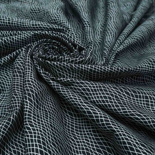 Tecido tricoline geomêtrico preto/branco (tecido italiano legítimo)