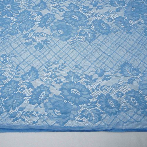 Tecido renda chantilly azul - und 94cm x 150cm