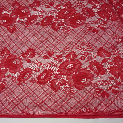 Tecido renda chantilly vermelho - und 120cm x 150cm