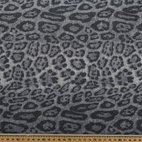 Tecido malha melange estampado animal print cinza und 100cm x 150cm