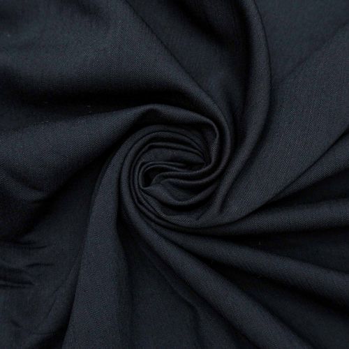 Tecido viscose twill trama de linho preto und 40cm x 150cm