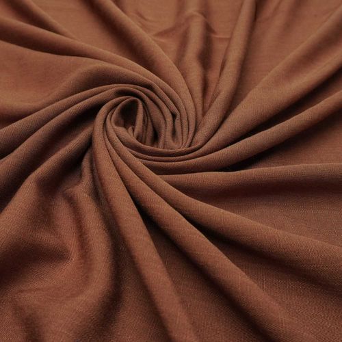 Tecido viscose com trama de linho marrom