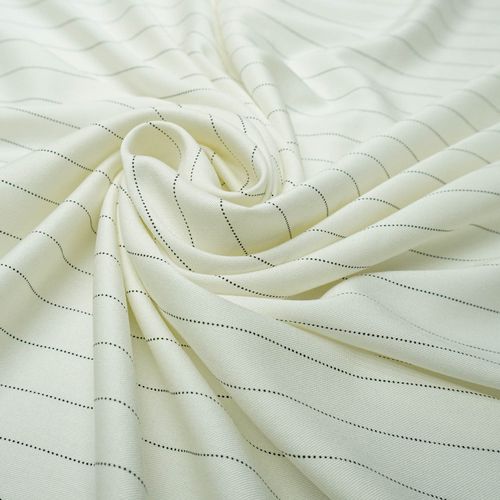 Tecido alfaiataria risca de giz off white