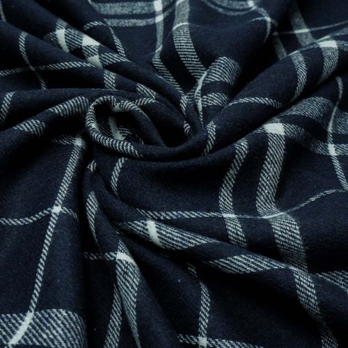 Tecido flanelado estampado xadrez azul marinho (outono/inverno)