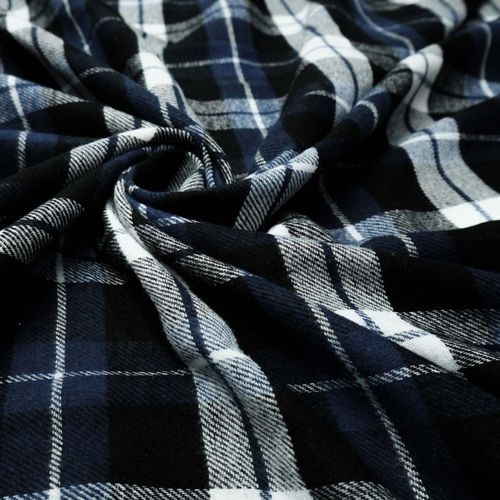 Tecido flanelado xadrez azul marinho