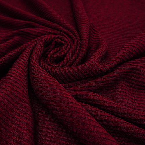 Tecido malha tricot canelada marsala