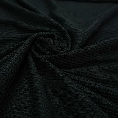 Tecido malha tricot canelada preto