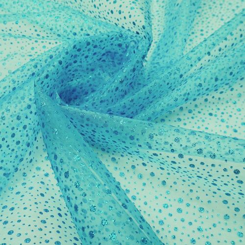 Tecido organza com glitter azul