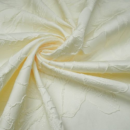 Tecido jacquard floral pérola