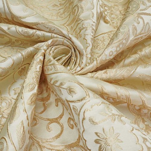 Tecido jacquard arabesco dourado