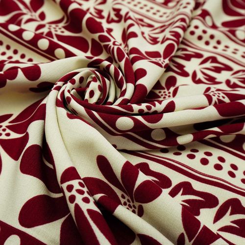 Tecido crepe leve estampado marsala