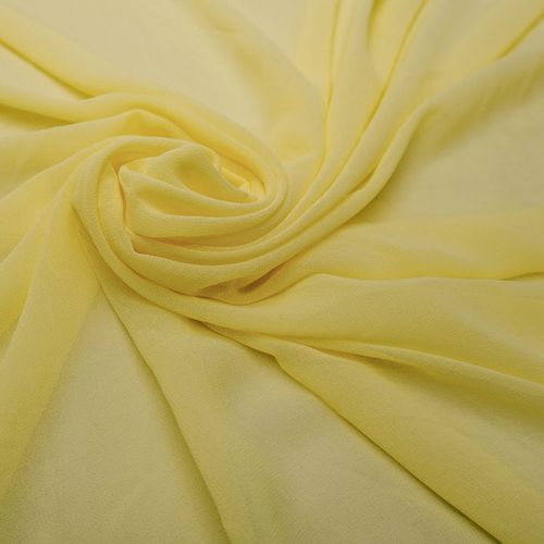 Tecido musseline toque de seda amarelo manteiga
