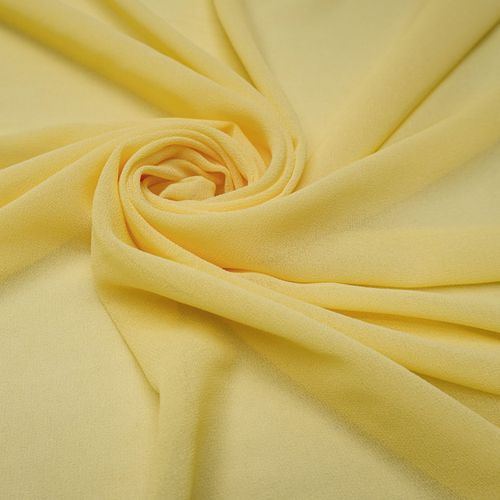 Tecido musseline toque de seda amarelo manteiga